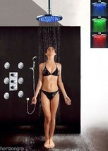 Luxury Bathroom Shower Set LED 12&quot; Round Shower Head w/ Body Massage Spray Jets - £465.29 GBP