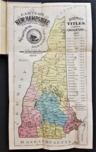 1879 Antique New Hampshire Foldout Map In Political Roster Officers Votes + - £70.04 GBP