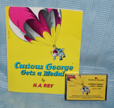 Curious George  Gets a Medal by H. A. Rey Book &amp; Cassette 1957  Paperback - £8.39 GBP
