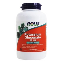 NOW Foods Potassium Gluconate 99 mg., 250 Tablets - $13.09