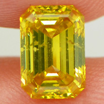 Loose Emerald Shape Diamond Fancy Yellow Color 1.23 Carat SI1 Certified Enhanced - £965.13 GBP