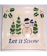 CERAMIC HANDPAINTED CHRISTMAS SQUARE SERVING PLATTER - $22.51
