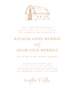 Barn Wedding Invitations 1 Side Prepared Art Template &quot;You Print&quot; PDF File - £11.99 GBP