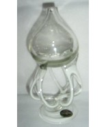 CLEAR WHITE HANDBLOWN GLASS ART JOZEFINA KROSNO POLAND - $191.99