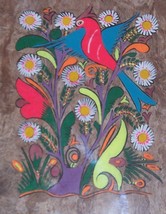 Colorful Amate Bark Mexican Latino Folk Art Painting - $182.24