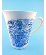 English Tea coffee mug Cup Blue &amp; White Toille Carriage &amp; Mansion Scene ... - £3.25 GBP