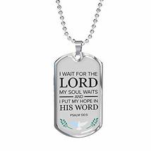 Express Your Love Gifts My Hope is His Word Psalm Necklace Engraved Stainless St - £42.98 GBP