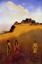 Maxfield Parrish Pueblo Dwellings 22x30 Hand Numbered Edition Art Deco Print - £94.36 GBP