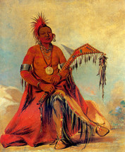 Indian Cheif of the Osage 22x30 George Catlin Native American Indian Art - £96.22 GBP