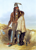 Hidatsa Indian Chief 15x22 Karl Bodmer Native American Indian Art - £39.11 GBP