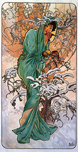 Winter 22x30 Art Deco / Nouveau Print by Alphonse Mucha Hand Numbered Edition - £94.42 GBP