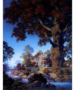 Maxfield Parrish Little Stone House 22x30 Hand Numbered Edition Art Deco Print - £94.75 GBP