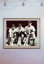 New York Yankees 15x22 DiMaggio, Keller, Henrich colored old art baseball Photo - £39.40 GBP