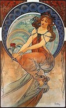 Painting 22x30 Hand Numbered Edition Art Nouveau/Deco Print by Alphonse Mucha - £94.81 GBP