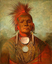 Iowa Medicine Man 22x30 Hand Numbered Edition Catlin American Indian Art Print - £94.39 GBP