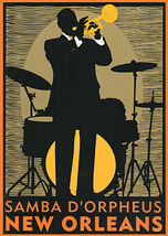 New Orleans Jazz 22x30 Art Deco Print Music Hand Numbered Ltd. Edition - £94.81 GBP