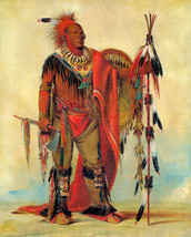 Watchful Fox Indian Chief 15x22 George Catlin Native American Indian Art - £38.49 GBP