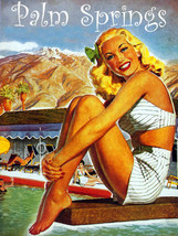 Palm Springs Resort 22x30 Mid-century modern California Art Deco Print - £94.81 GBP