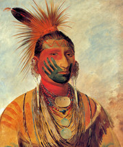 Strong Wind Chippewa Dancer 22x30 George Catlin Native American Indian Art - $120.00