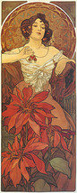 Ruby 22x30 Hand Numbered Ltd. Edition Art Deco Nouveau Print by Alphonse Mucha - £95.90 GBP