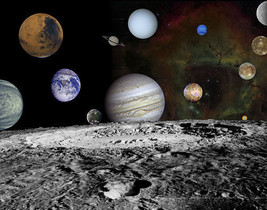 Solar System Montage 22x30 Hand Numbered Ltd. Edition Art Print NASA Voyager - £95.57 GBP