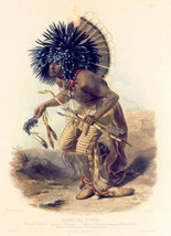 Costume of the Dog Dance Warrior  30x44 Karl Bodmer Native American Indi... - $150.00