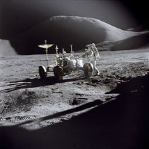 Walking on the Moon&quot; Art Print of NASA&#39;s Moon Vehicle Hand Numbered Ltd. Edition - £95.92 GBP