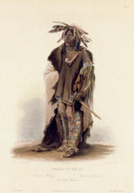 Sioux Indian Warrior Wahk Ta Ge Li 30x44 Karl Bodmer Native American Indian Art - £119.90 GBP