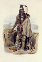 Abdih Hiddisch Minatarri Chief 30x44 Karl Bodmer Native American Indian Art - $150.00