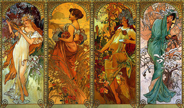Times of the Year 30x44 Hand Numbered Edition Art Print by Alphonse Mucha - £117.54 GBP