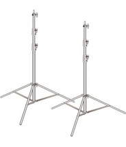 Neewer 2 Pieces Light Stands, 102&quot;/260cm Stainless Steel Heavy Duty Doft... - £80.22 GBP