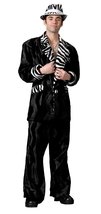 Men&#39;s Pimp Mac Daddy Theater Costume, Black, Large - £180.85 GBP+