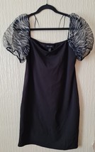 New Look Black Short Dress With Puff Short Ball Sleeves Size 18(uk) - £21.26 GBP