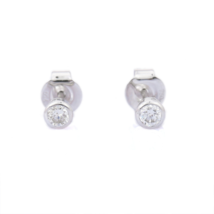 18K White Gold Tiny Diamond Studs - £221.22 GBP