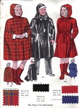 VTG Ward Stilson COLOR Rain-Wear Ad Children 1940S W Fabric Swatches 7PG - $23.71