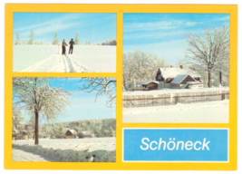 Vtg Postcard-Germany-Schoneck/Vogtl. (Kr. Klingenthal)-Multi View-Chrome... - £4.66 GBP