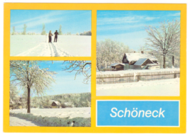 Vtg Postcard-Germany-Schoneck/Vogtl. (Kr. Klingenthal)-Multi View-Chrome... - £4.60 GBP