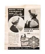 1957 Lily Mills Co Speed O Weave Loom Kit Advertisement Crafts Sewing Su... - $363.77 MXN