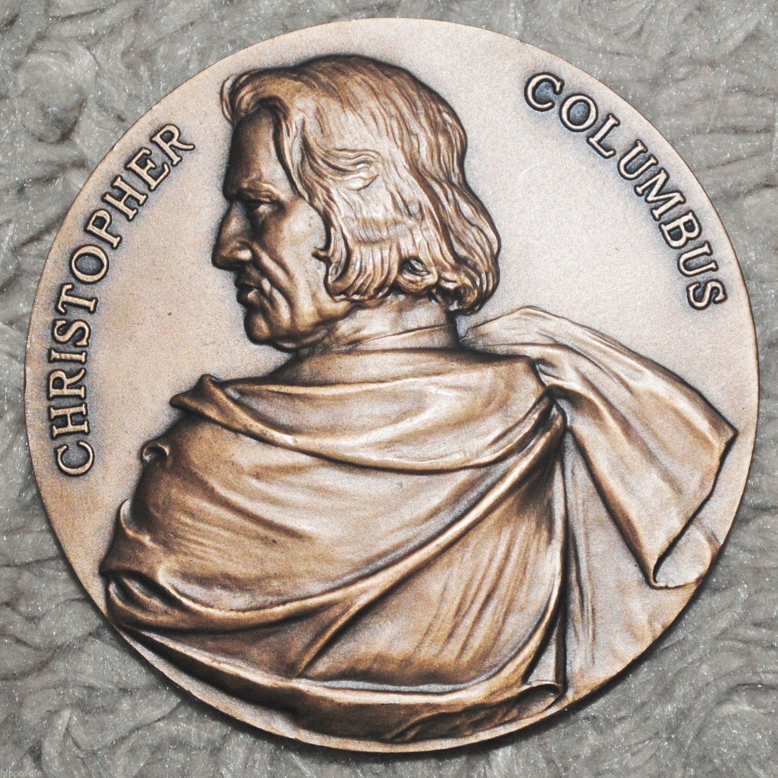 Bronze High Relief Medal - 500th Anniversary of Christopher Columbus (OB16) - £59.13 GBP