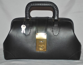 Leather Doctor Bag - 12&quot; X 5&quot; X 7&quot; - Black - Smooth with 2 Keys MADE IN USA - £100.98 GBP