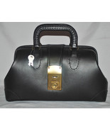 Leather Doctor Bag - 12&quot; X 5&quot; X 7&quot; - Black - Smooth with 2 Keys MADE IN USA - $128.69