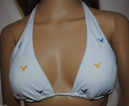 American Eagle Embroidered Logo Bikini Top - XS &amp; XL in White &amp; Navy (pb98) - $12.86