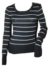 Love Change Junior&#39;s Long Sleeve Gray &amp; White Stripe Sweater NWT (pb108) - £18.18 GBP