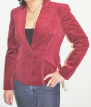 Jones New York Womens Ruby Wine Velveteen Blazer Jacket NWT $239 CARDINAL RED! - £39.95 GBP