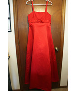 Red Full Length Dress with Embroidery on Chest - Size 9/10 - $15.07 CAD