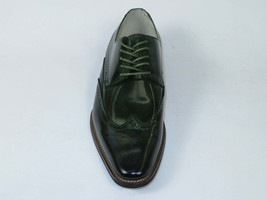 Men's Giovanni Shoes High Quality Leather Wing Tip Derby LINCOLN Green image 2