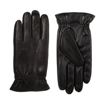 Isotoner men&#39;s insulated faux leather touchscreen glove w/ gathered wris... - £34.74 GBP