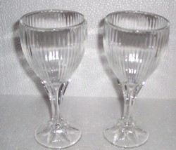 Depression Solid Crystal Cut Ribbed Glasses Made In FRANCE - £66.38 GBP