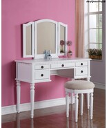 Bobkona St. Croix Collection Vanity Set with Stool, Drawer-Home-Organize... - $534.38 CAD