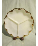 Vintage Anchor Hocking Fire-King Milk Glass Divided Relish Tray Plate w/... - $24.50
